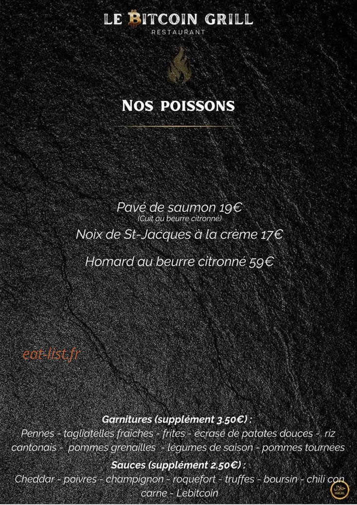 Le Bitcoin Grill — carte page 3