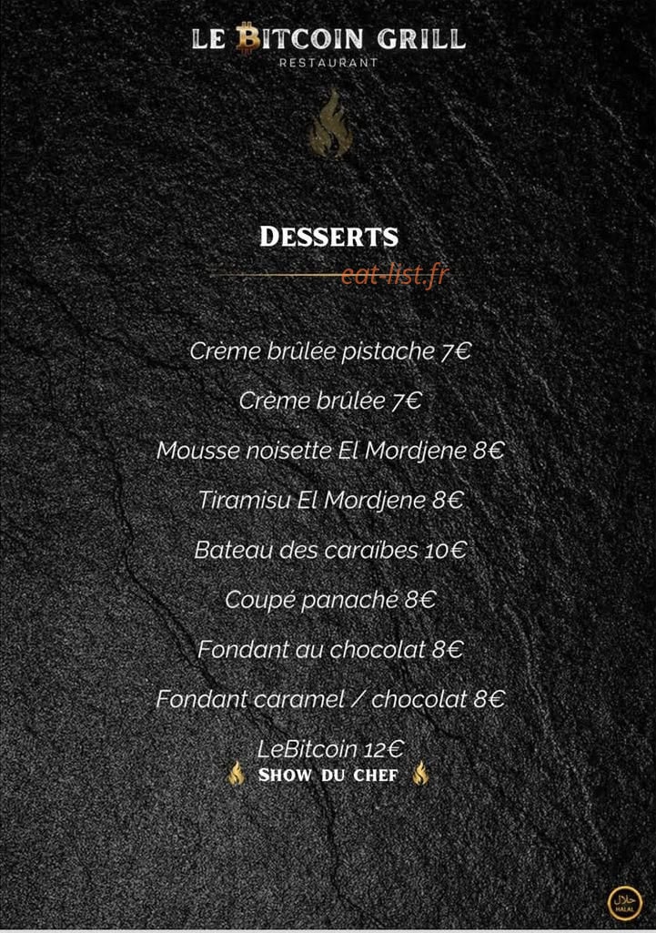 Le Bitcoin Grill — carte page 4