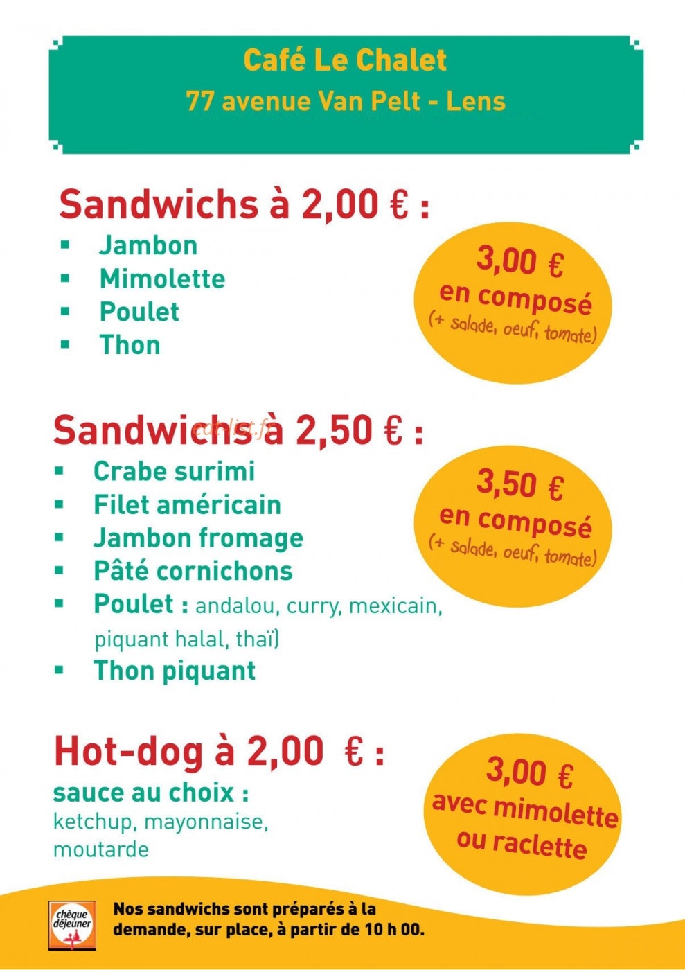 Le chalet — carte page 1