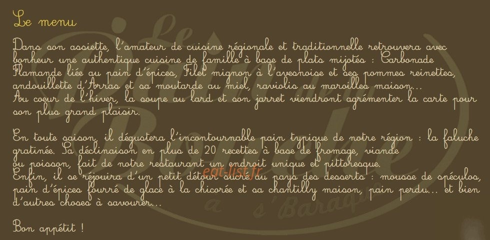Le pain de la bouche — carte page 1
