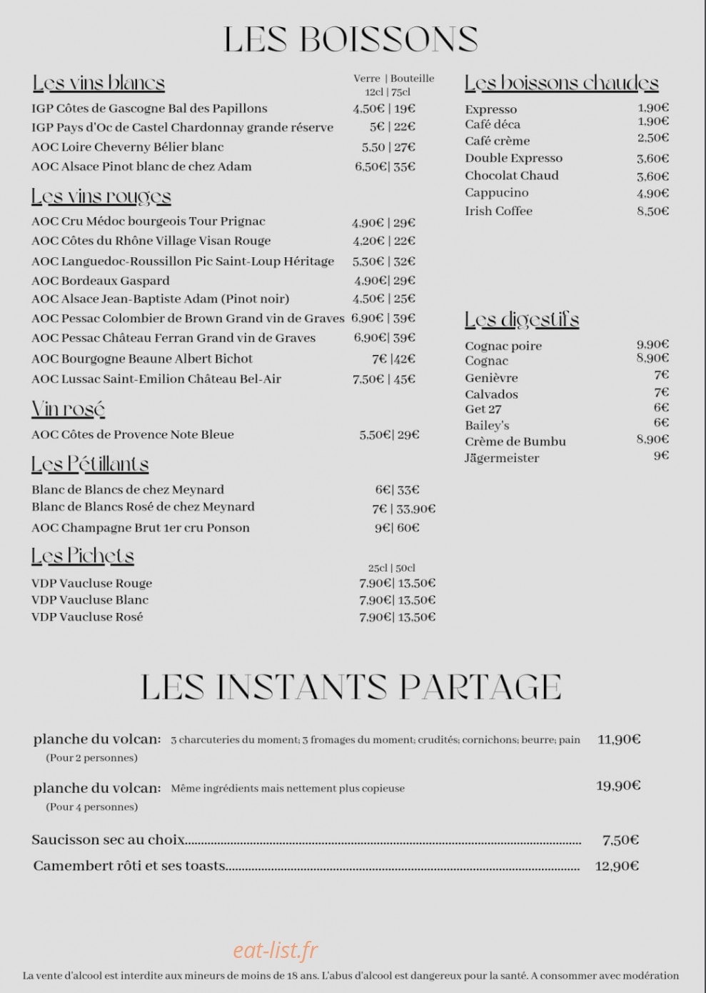 Le Volcan Gourmand — carte page 4