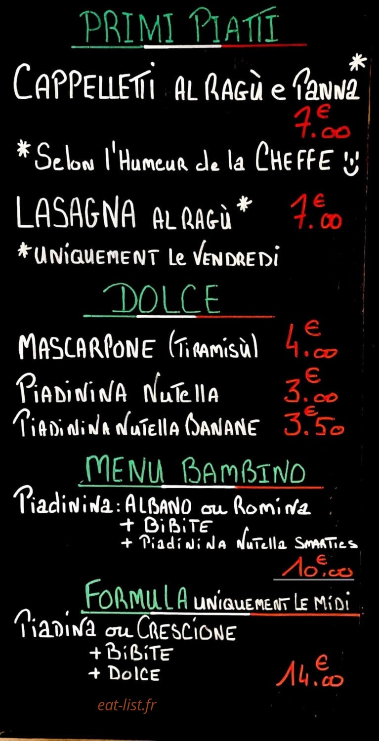 Les Piadines de Faustine — carte page 2