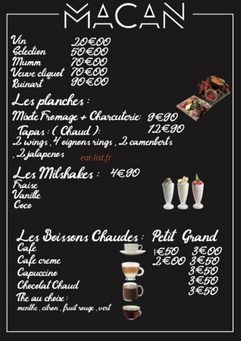 Macan bar — carte page 3