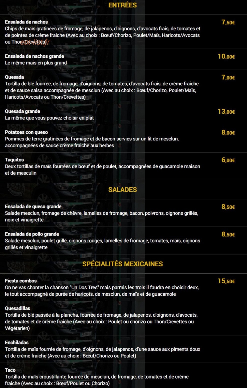 O mexicain — carte page 2