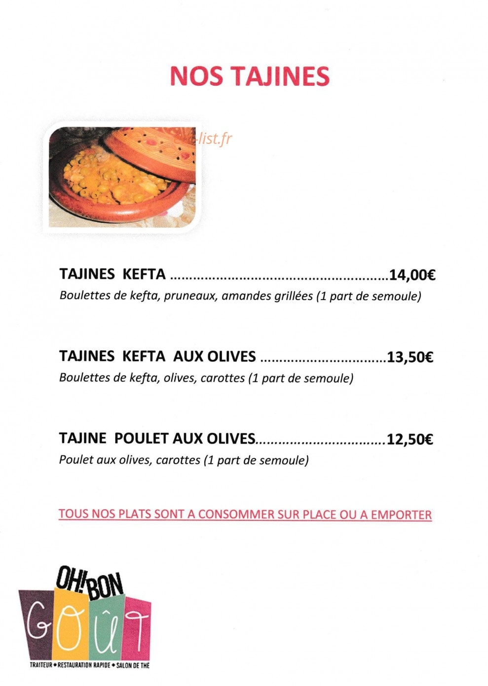 Oh Bon Goût — carte page 2