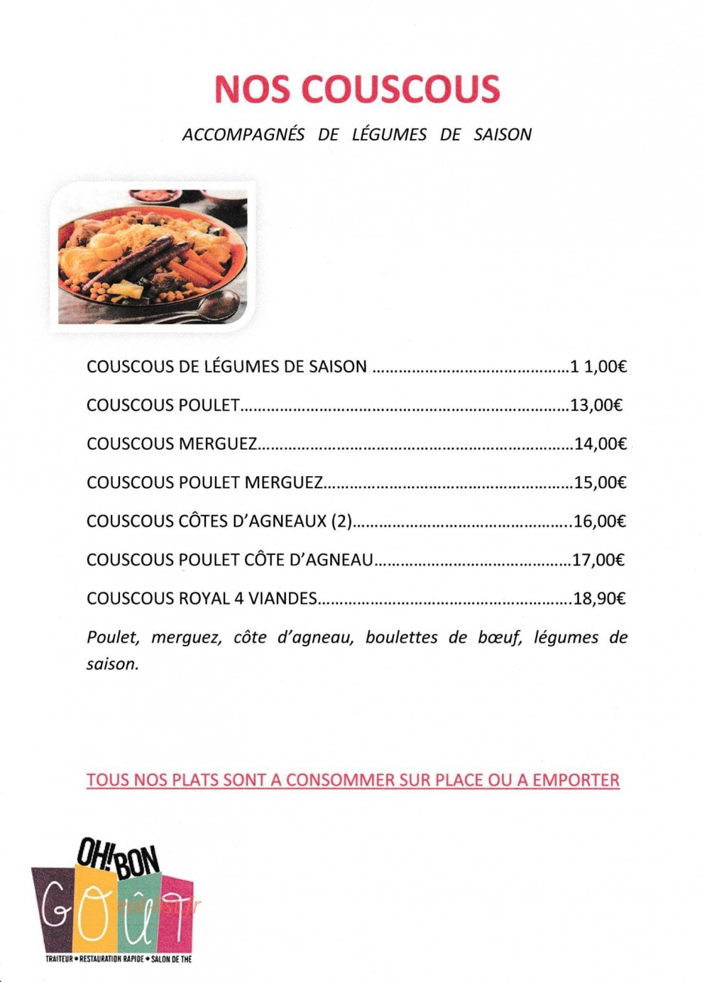 Oh Bon Goût — carte page 6