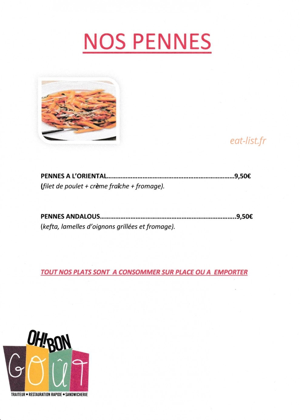 Oh Bon Goût — carte page 5