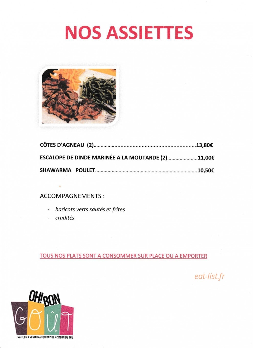 Oh Bon Goût — carte page 4