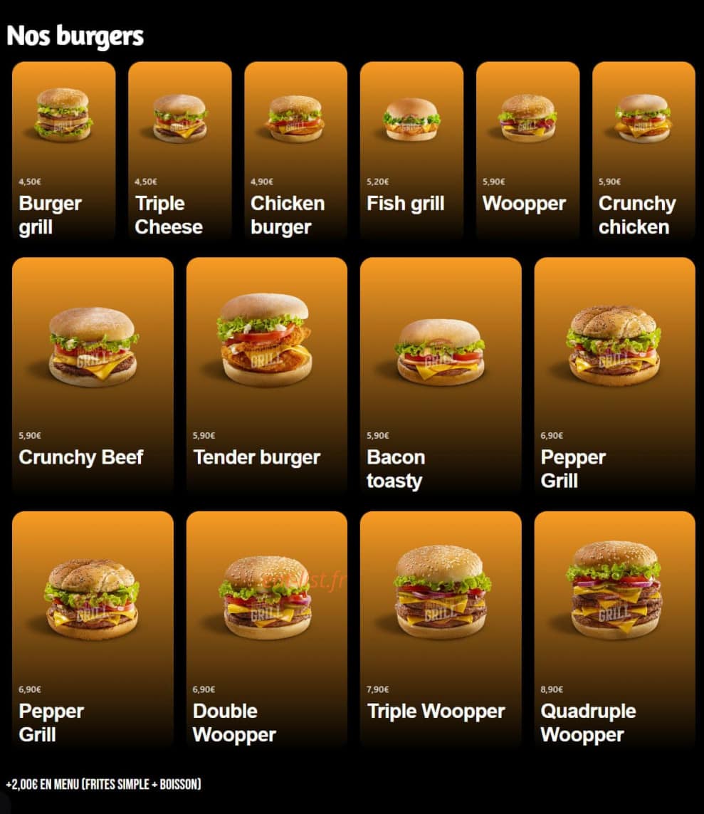 Original Burger Grill — carte page 2