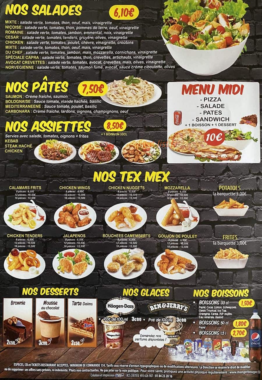 Pizza King — carte page 4