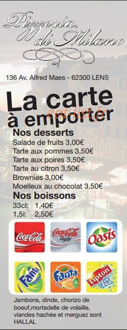 Pizzeria Di Milano — carte page 15
