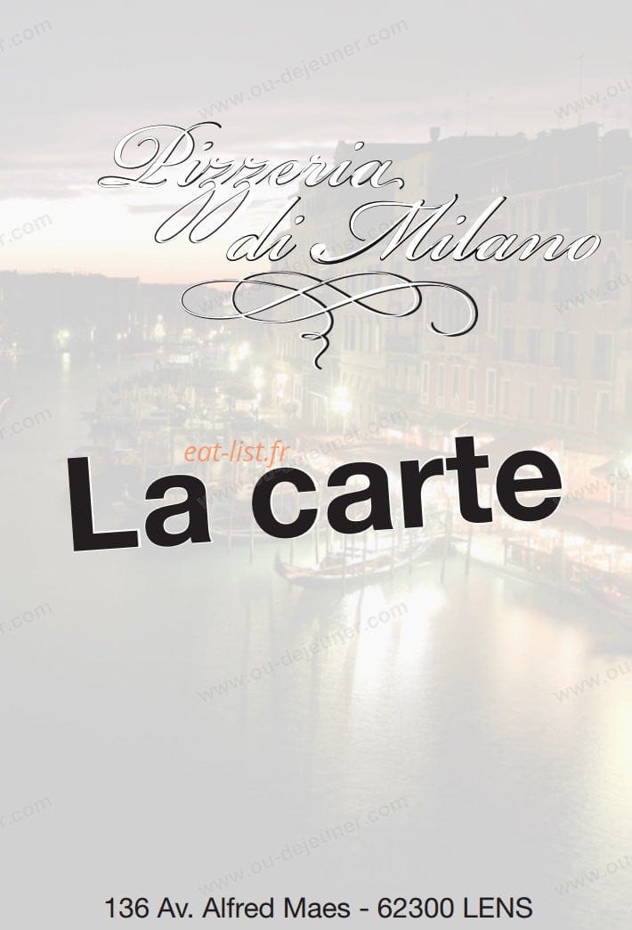 Pizzeria Di Milano — carte page 1