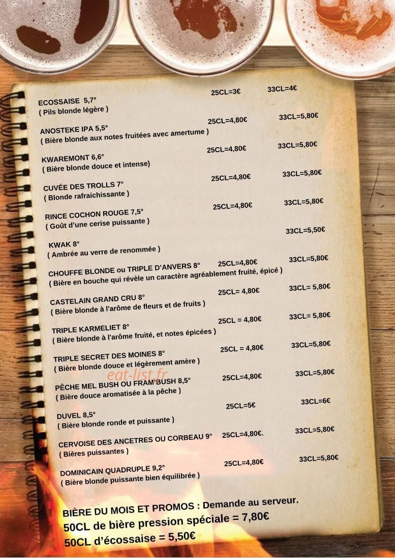 Pub Mac Ewans — carte page 1