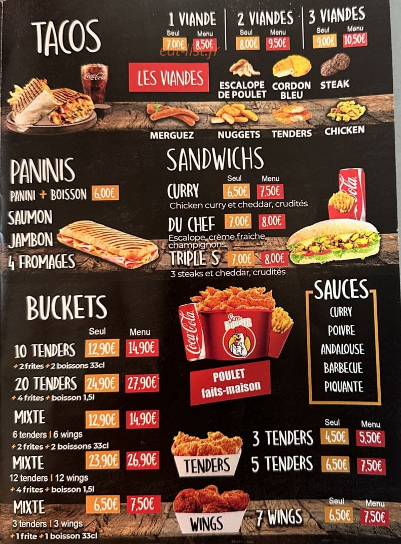 Sam - Burgers & Fried Chicken — carte page 3