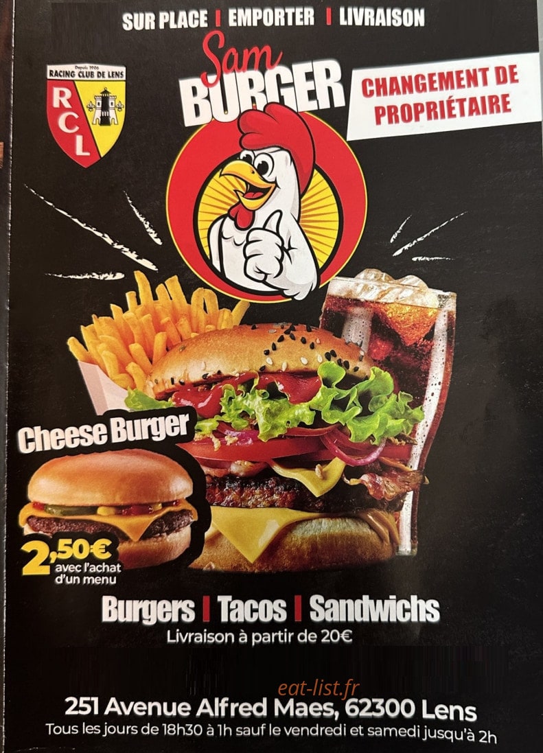 Sam - Burgers & Fried Chicken — carte page 1