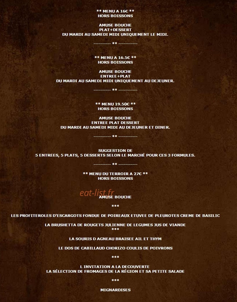 Le Fournil — carte page 1