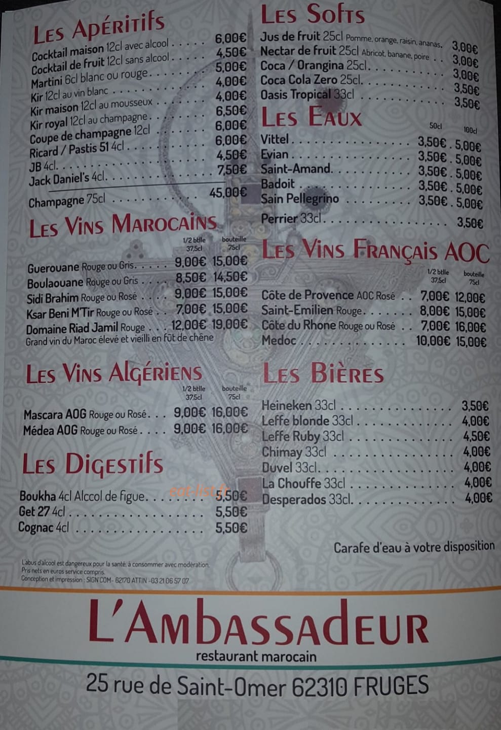 L'ambassadeur — carte page 4