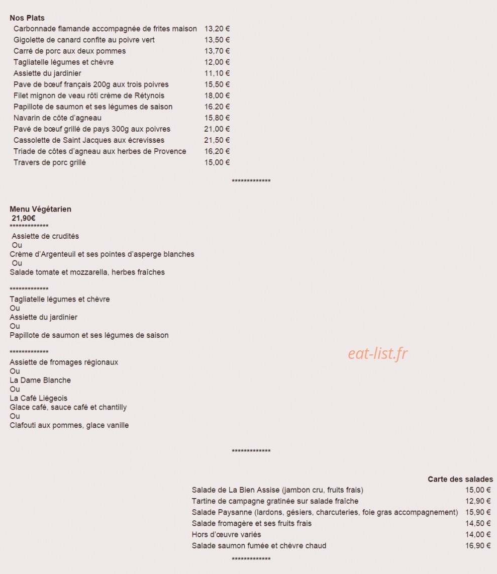 Auberge Du Colombier — carte page 4