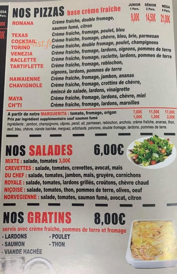 Allo Pizza — carte page 4