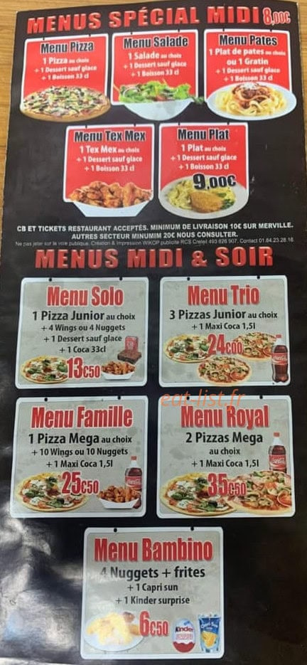 Allo Pizza — carte page 3