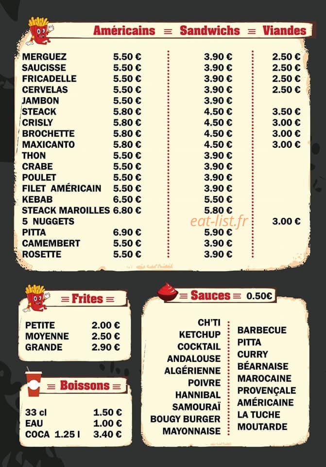Friterie De La Place — carte page 3