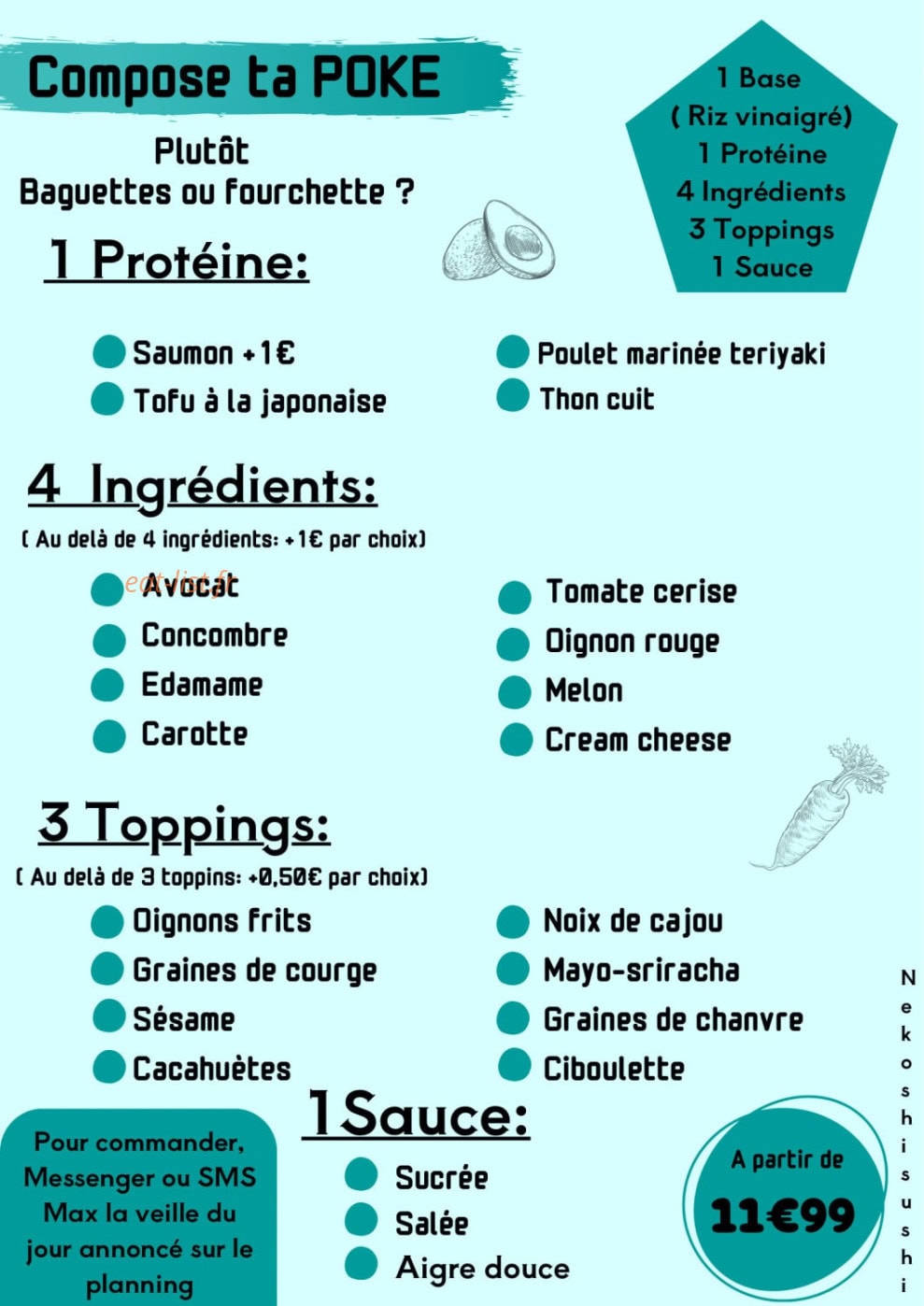 Nekoshi Sushi — carte page 3