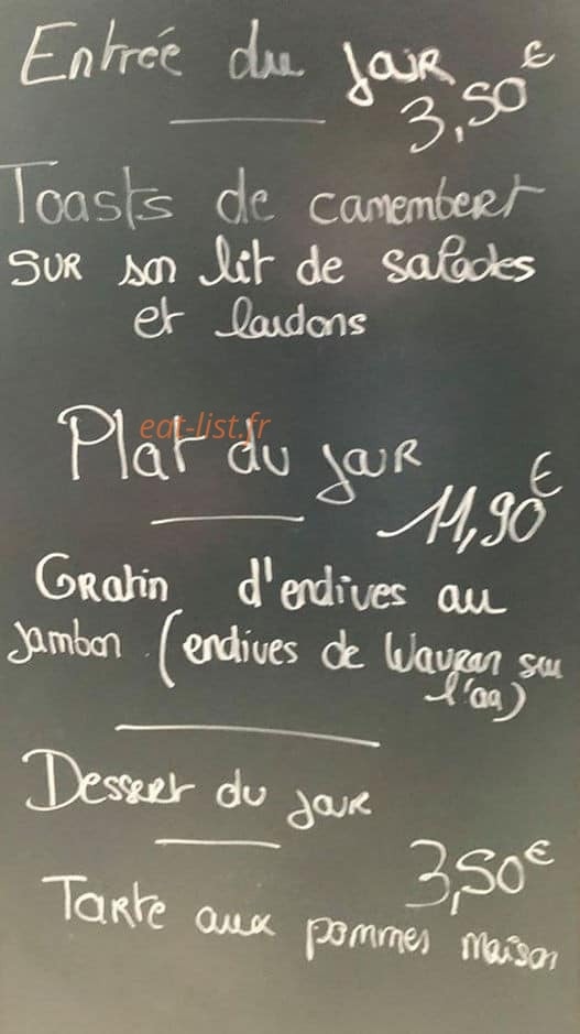 L'auberge de Wismes — carte page 1