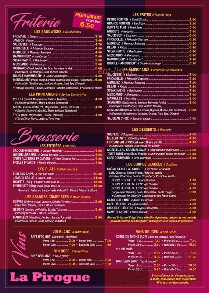 La Pirogue — carte page 1
