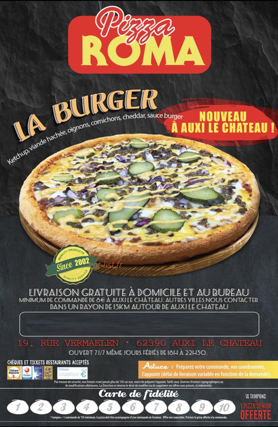 Pizza Roma — carte page 1