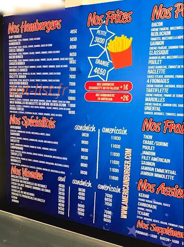 Américain Burger — carte page 3