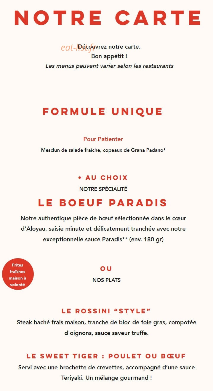 Assiette au Boeuf — carte page 1