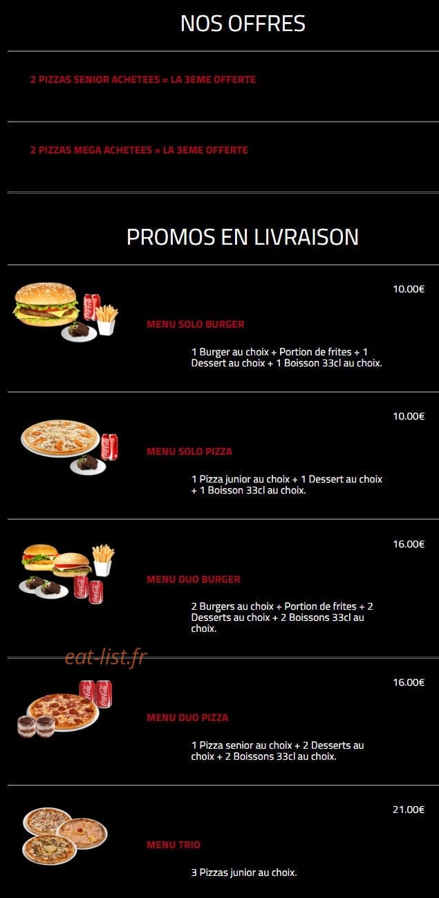 Hollywood Burger — carte page 1