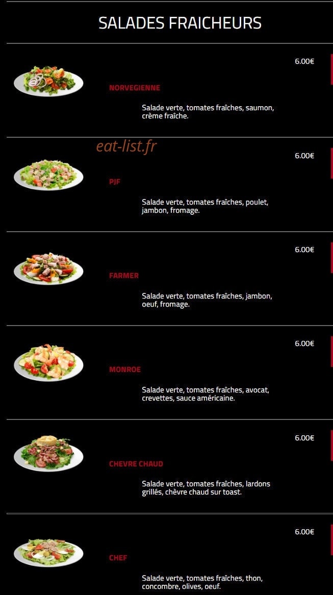 Hollywood Burger — carte page 21
