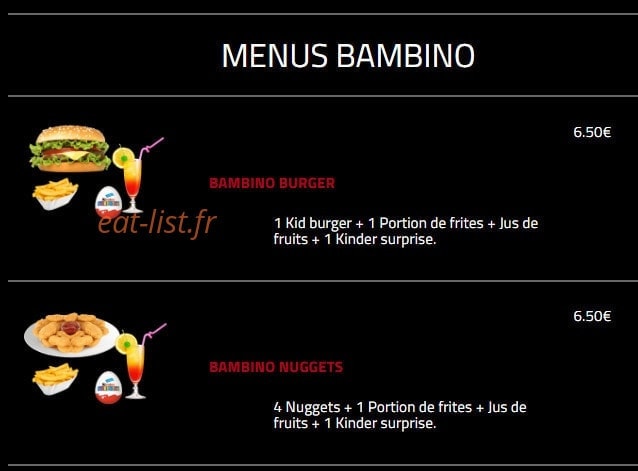 Hollywood Burger — carte page 2