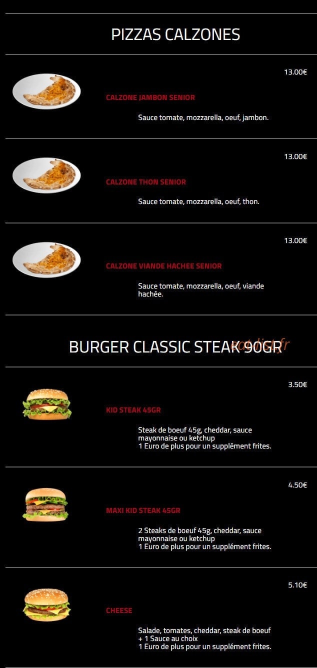 Hollywood Burger — carte page 11