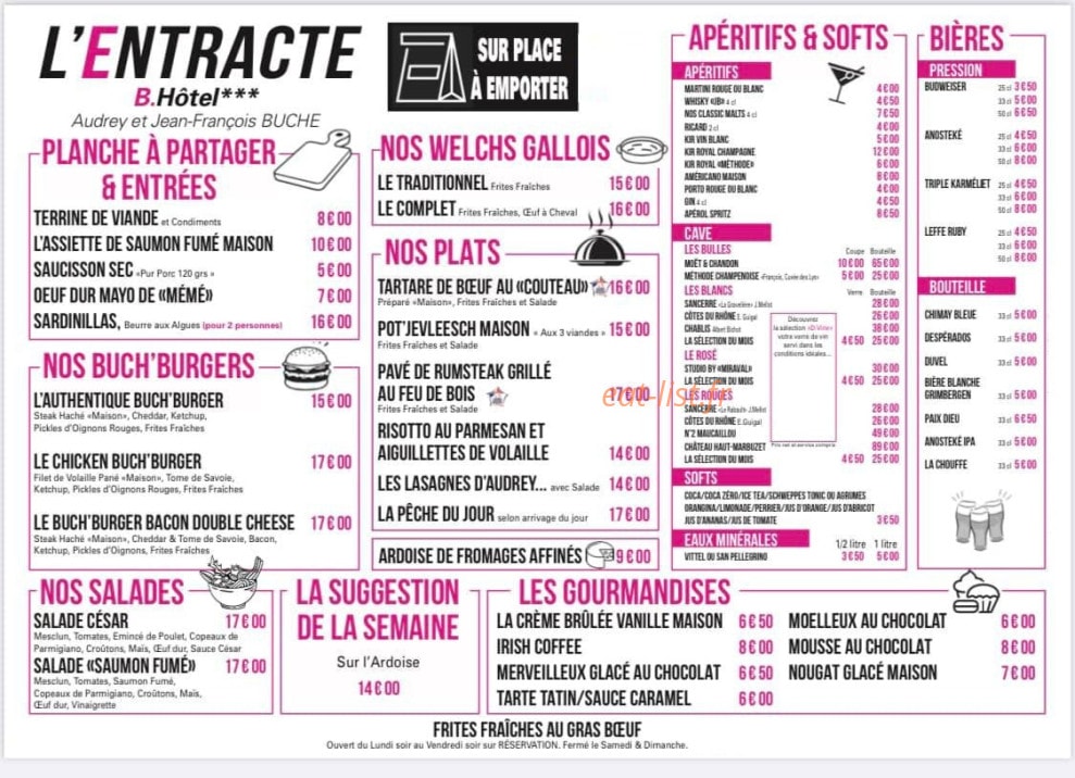 L'Entracte — carte page 1