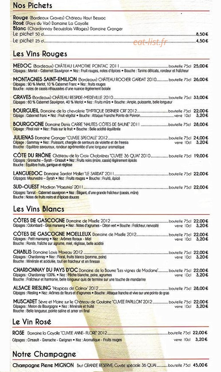 Le 36 Quai — carte page 9