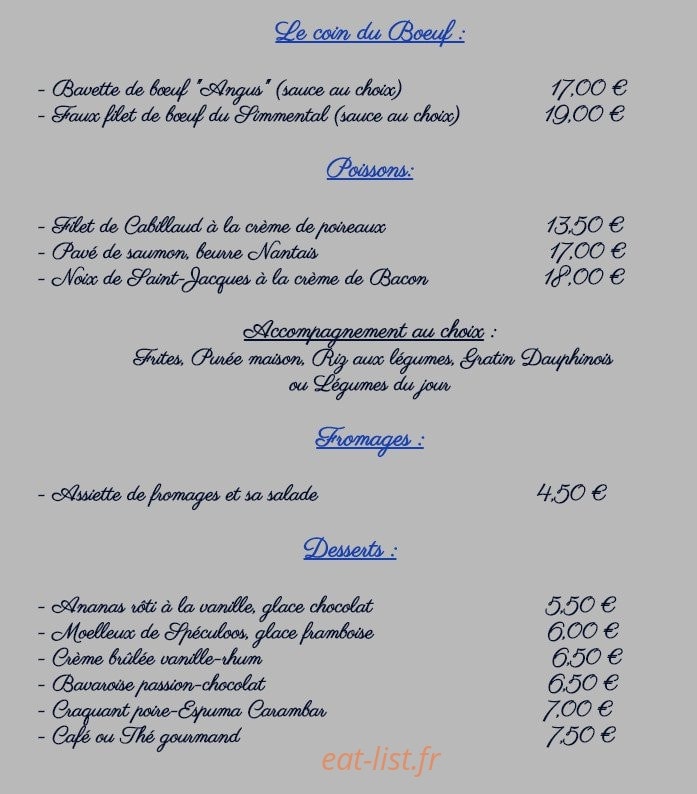 Le Bistrot Gourmand — carte page 3