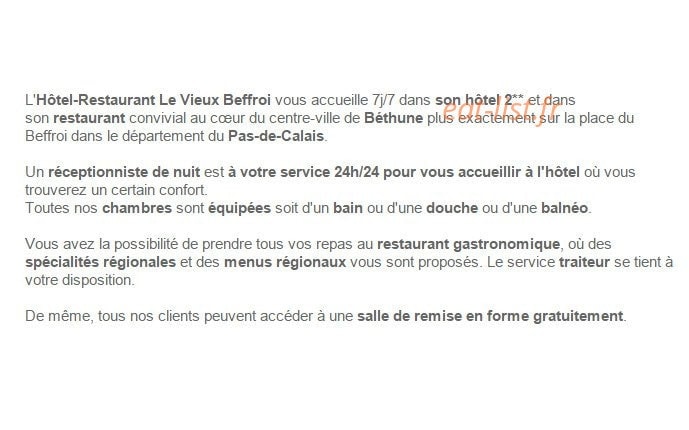 Le Vieux Beffroy — carte page 1