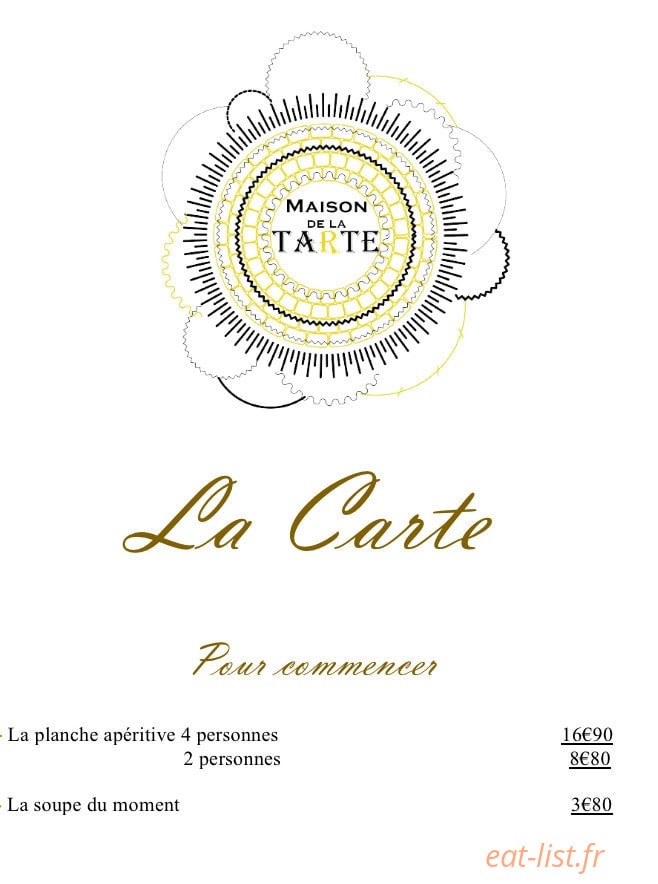 Maison de la tarte — carte page 1
