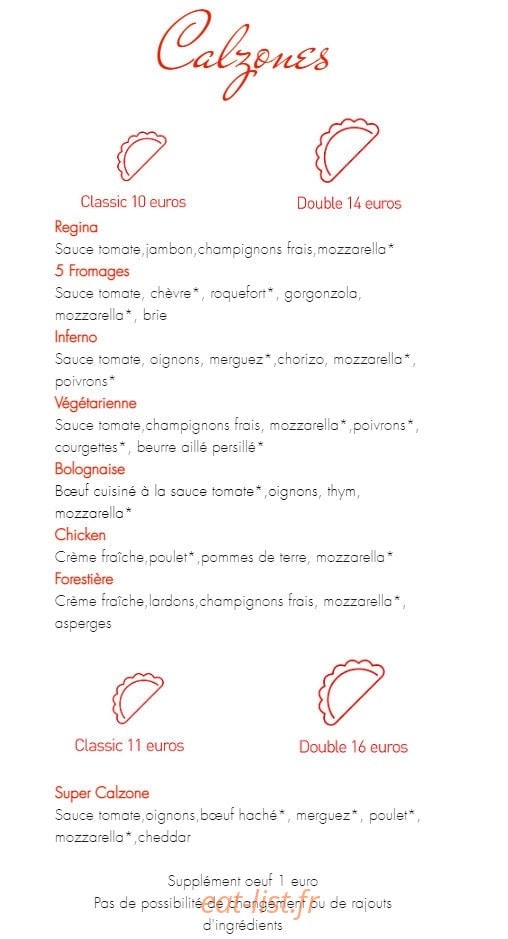 Mama's Pizza — carte page 2