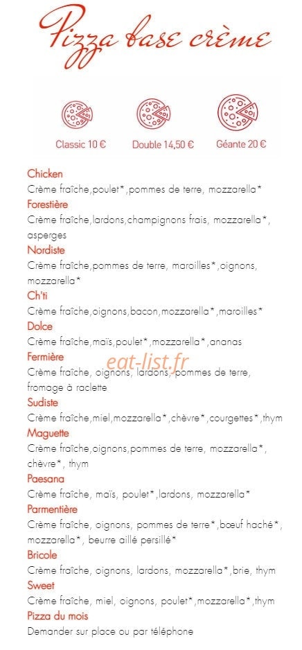Mama's Pizza — carte page 4