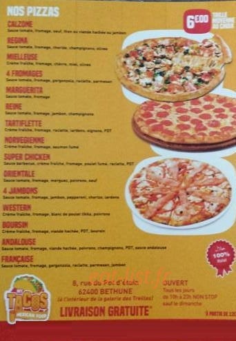 My tacos 62 — carte page 2