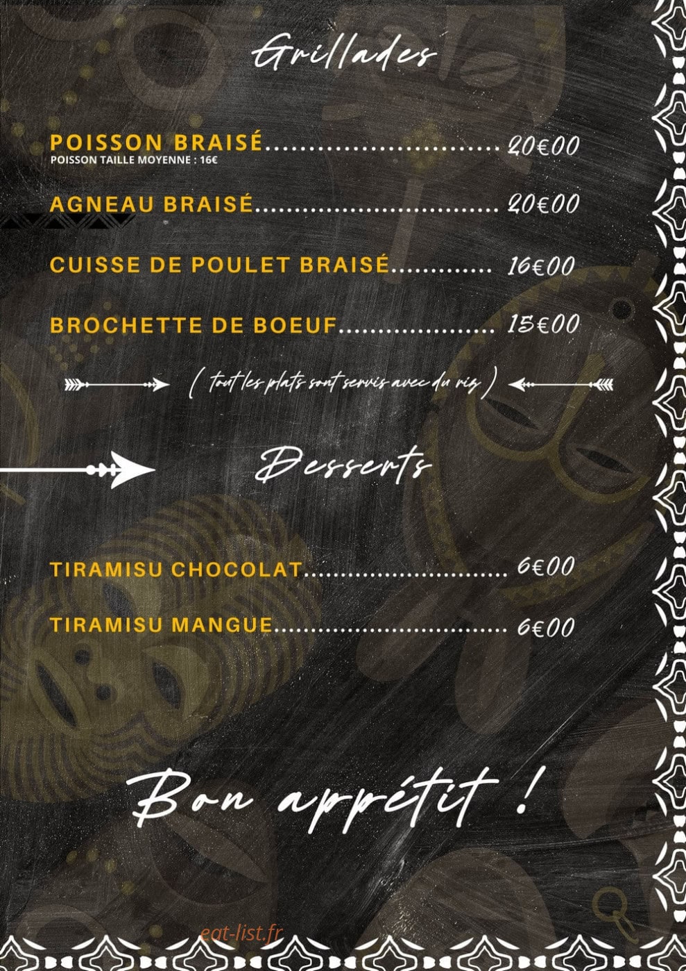 Ô Saveurs d'Afrique — carte page 3