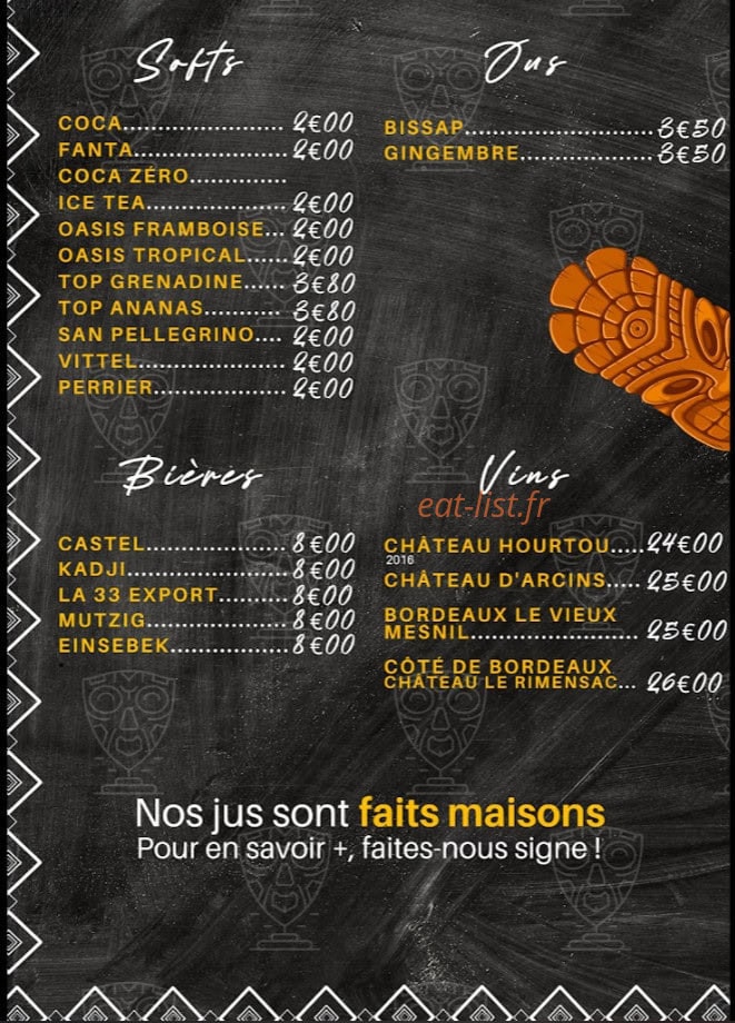 Ô Saveurs d'Afrique — carte page 4