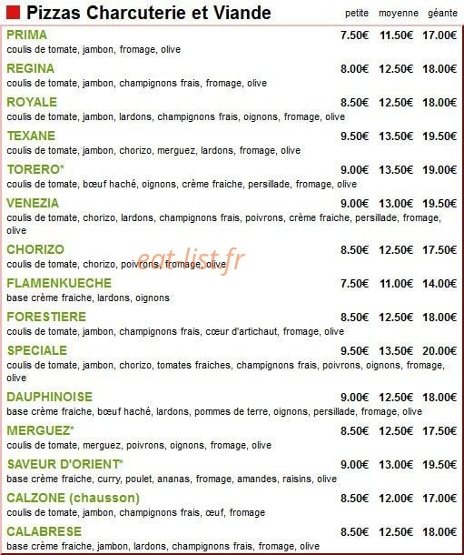 Pizza Fissa — carte page 3