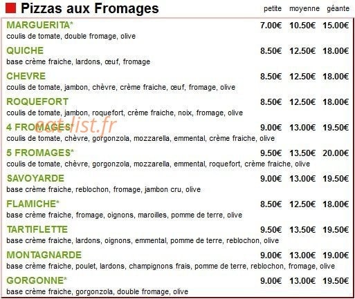 Pizza Fissa — carte page 6