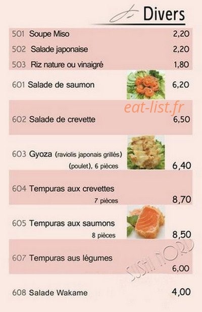 Restaurant Sushi Nord — carte page 11