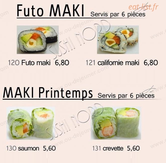 Restaurant Sushi Nord — carte page 7