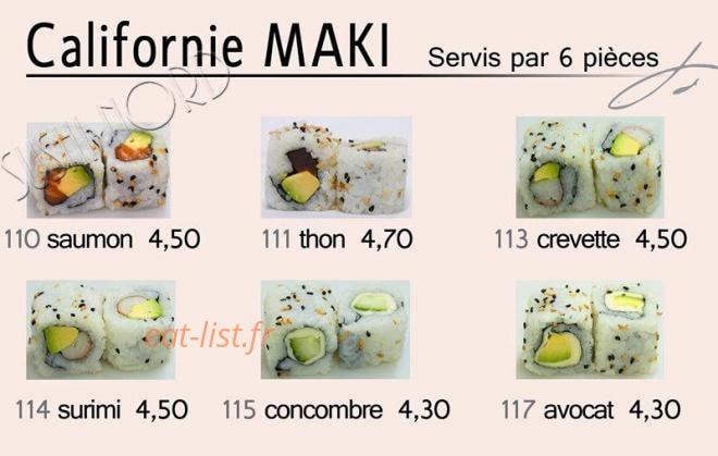 Restaurant Sushi Nord — carte page 6